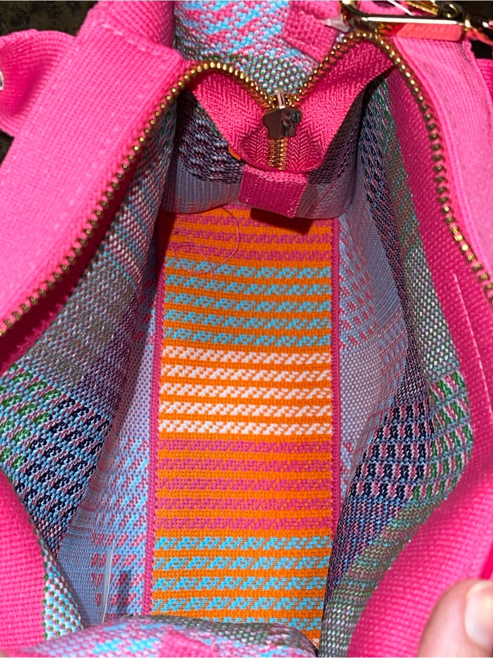 Kate Spade Pink Multi-Color Woven Mini Tote - Picture 6 of 11